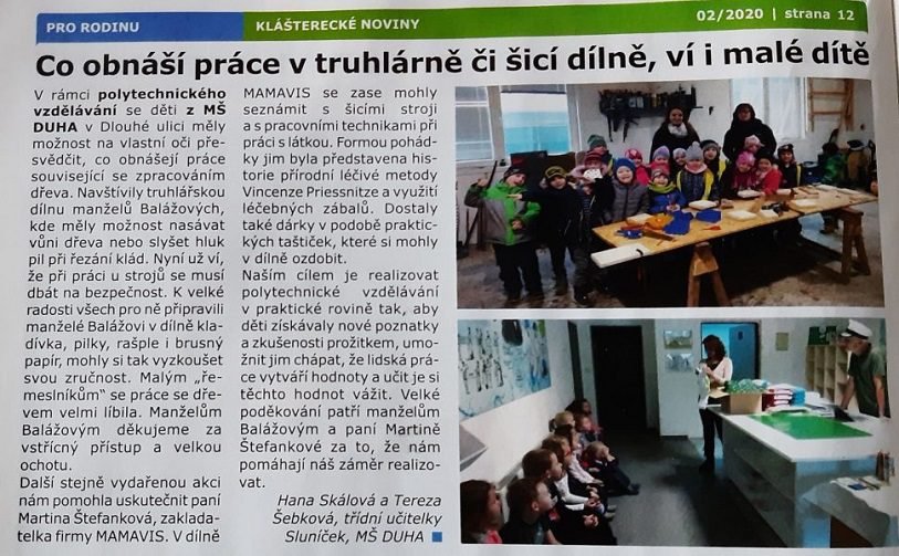 Co obnáší práce v šicí dílně, ví i malé dítě aneb…MŠ v Mamavisu